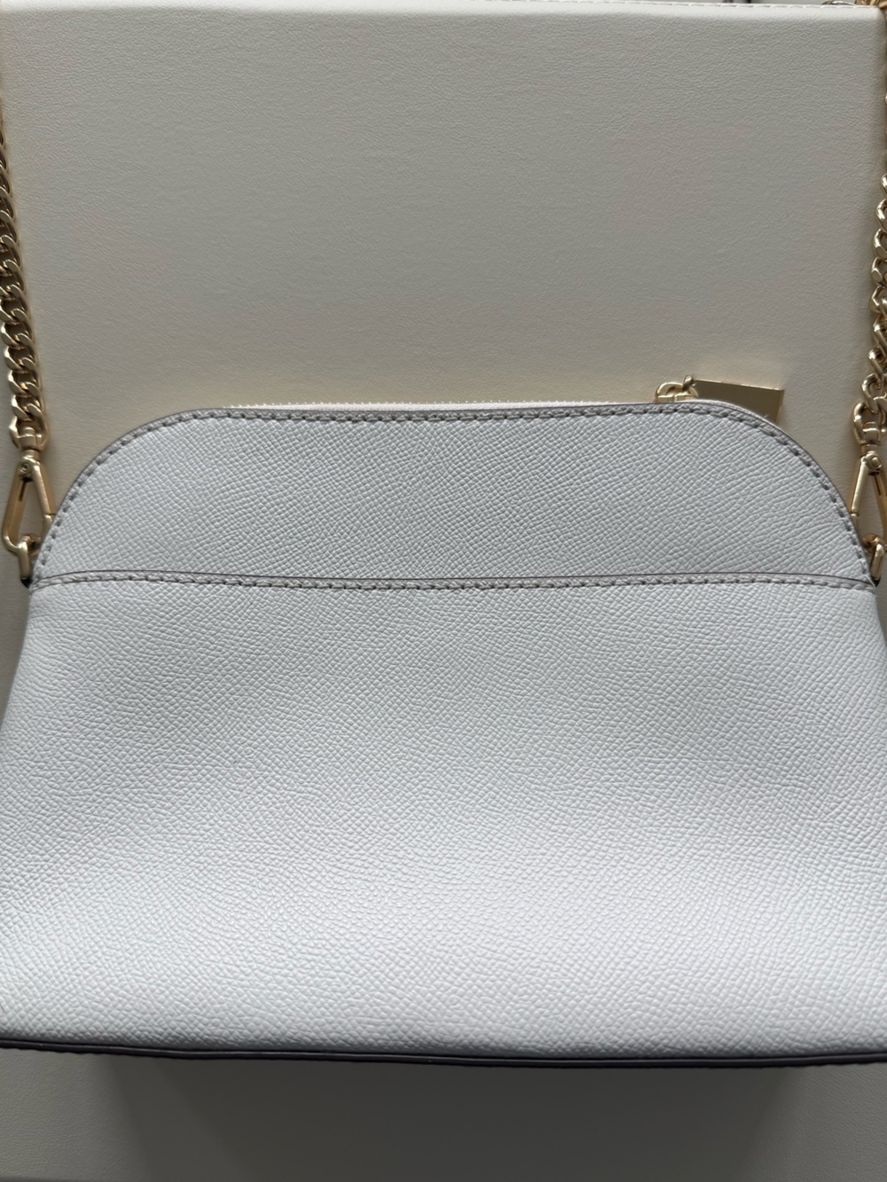 Optic White Michael Kors Large Dome Crossbody Bag - Picture 3 of 12